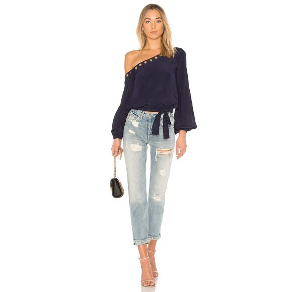 Lovers and Friends Alyssa Top in Navy Blue NWT Size Small - Picture 1 of 4